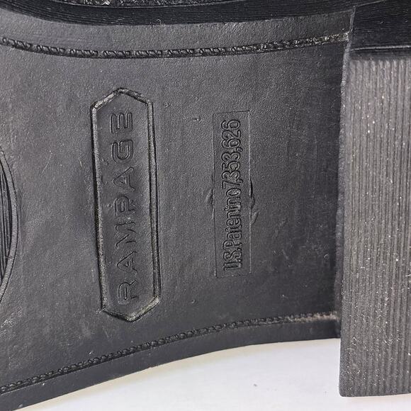 10M Black Western Cowboy Boots Fabric Faux Suede Embroidered - Picture 7 of 12